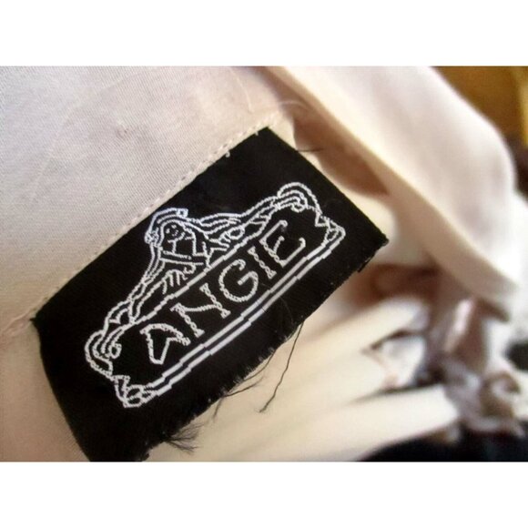 Angie Womens Peasant Top With Lace Details & Button Front Light Pink M - Picture 4 of 7